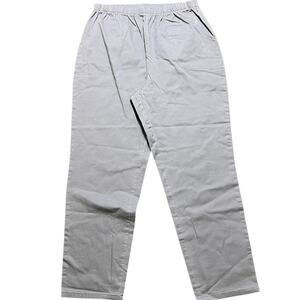 D&Co Cotton Blend High Rise Elastic Waist Pull On Ankle Pants Women XL Gray NWOT